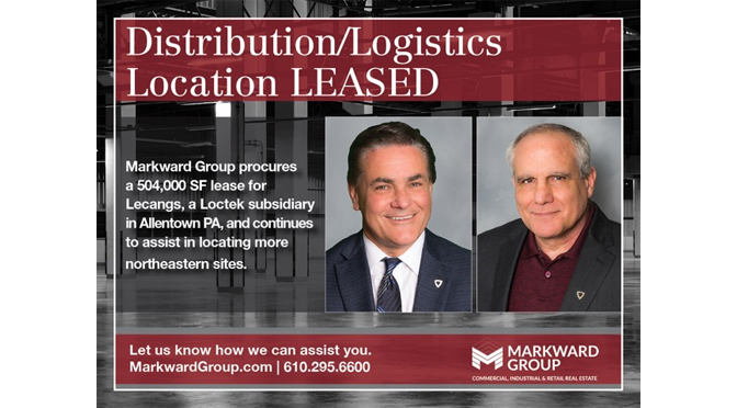 Markward Group procures a 504,000 SF lease for Lecangs, a Loctek subsidiary in Allentown PA, and continues to assist in locating more northeastern sites.