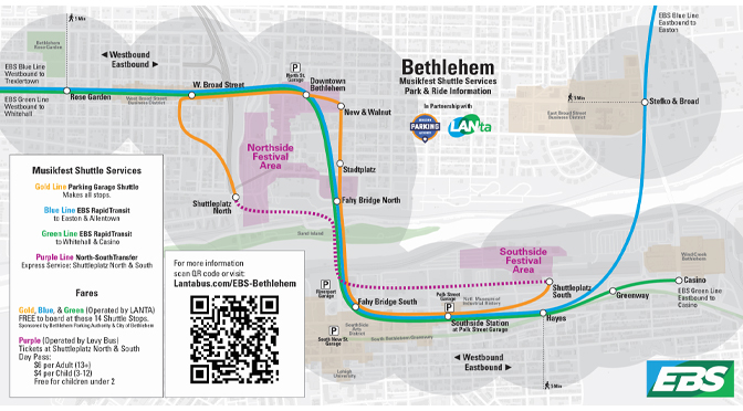 LANTA/Musikfest Transit Map